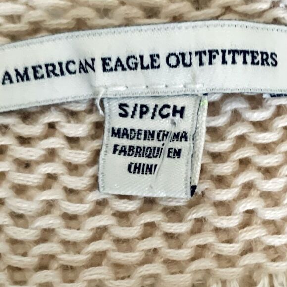 American Eagle Outfitters beige & Gray  Chunky Knit Sweater Size Small - Picture 8 of 10